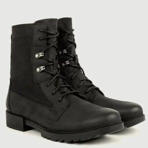 Sorel Emelie II Lace Black Leather Tall Ankle Boots